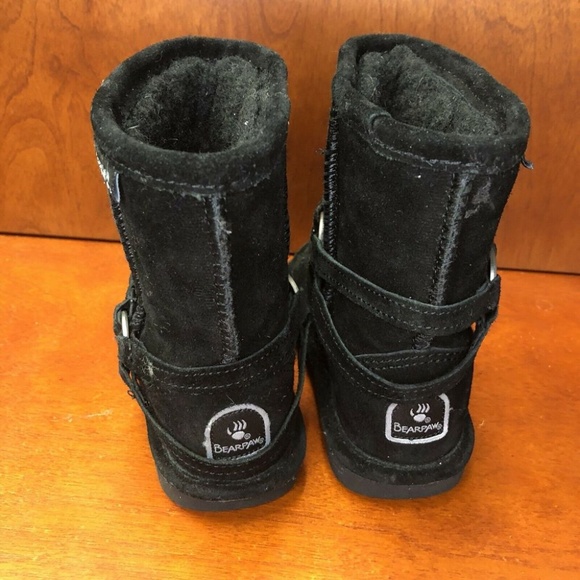 Bearpaw Toddler Black Lined Comfy sz 9 Slip On - Picture 3 of 8